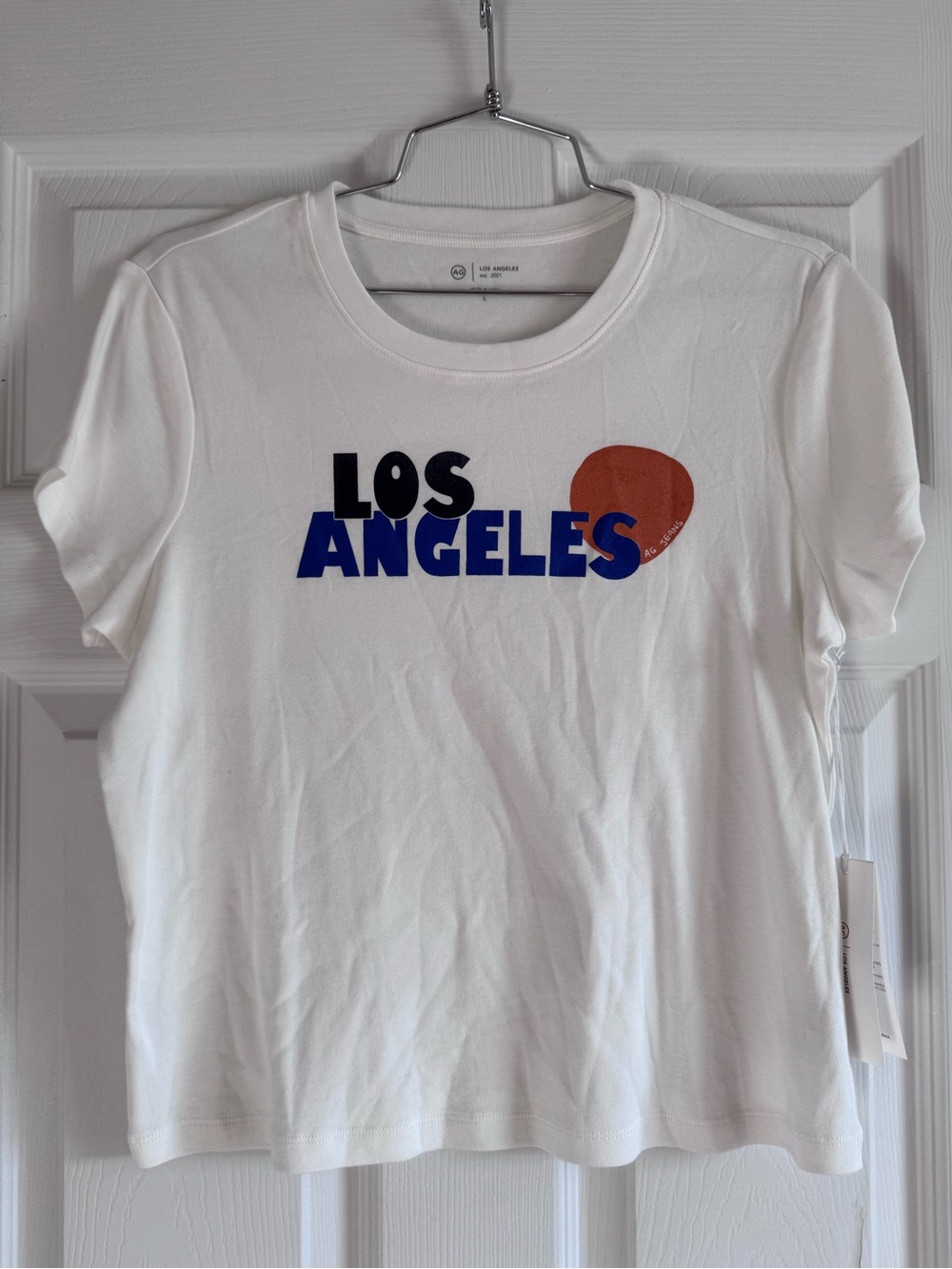 Agolde Los Angeles White Graphic Tee Size L